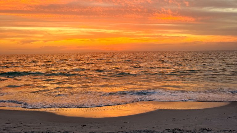 Sunset over the Gulf of Mexico from a Pinellas County beach